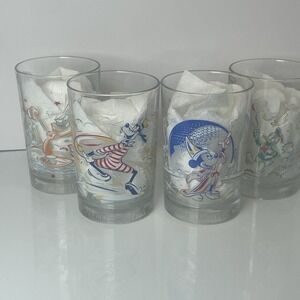 Vintage 4 Walt Disney World 25th Anniversary McDonald's Drinking Glasses